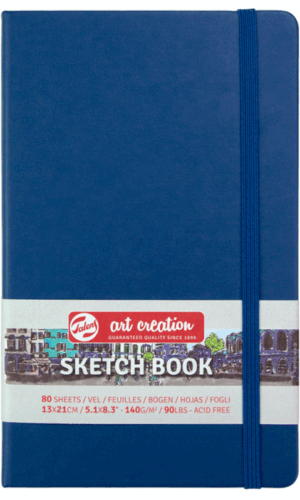 ART-CREATION BLLOK 'SKETCH' 13x21cm NAVY BLUE 80f 140gr TALENS