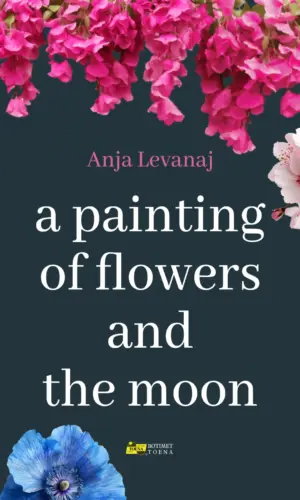 A painting of flowers and the moon