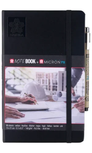 "BLLOK 'NOTEBOOK' LLASTIK ZEZE+ MICRON PN 13X21cm 140g 80fq SAKURA "