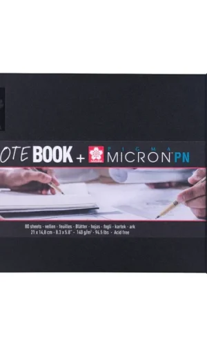 "BLLOK 'NOTEBOOK' LLASTIK ZEZE+ MICRON PN 21X14.8cm 140g 80fq SAKURA "
